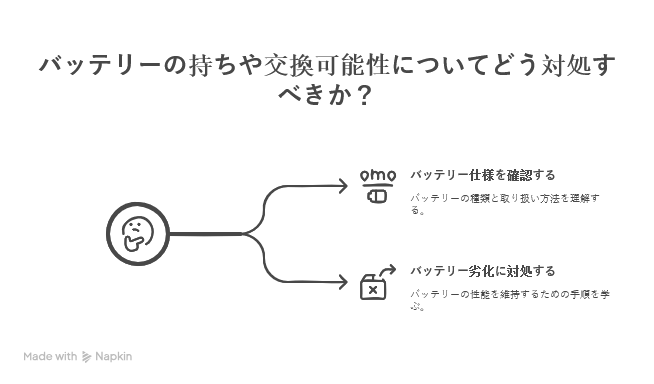 バッテリーの持ちや交換可能性についてどう対処するべきか