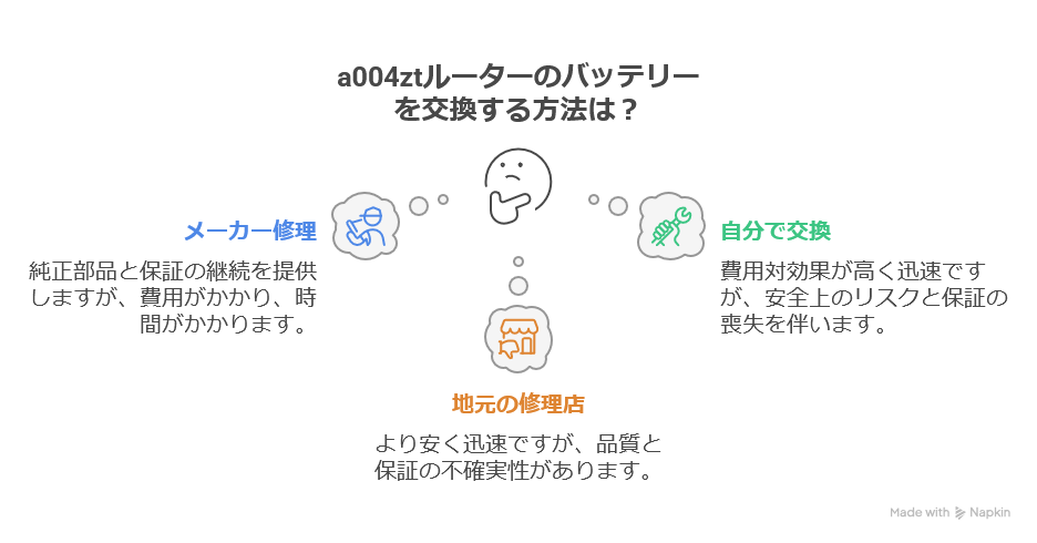 A004ZTルーターのバッテリー交換