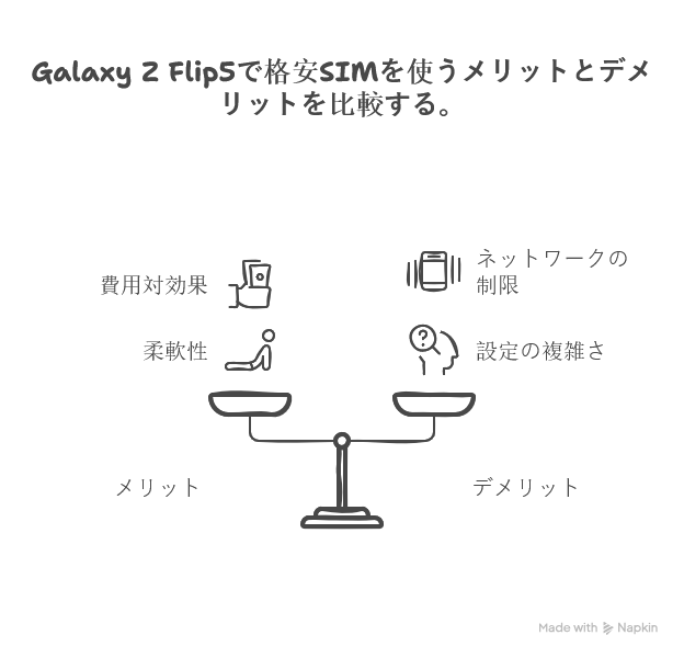 格安SIMでGalaxy Z Flip5を使うメリット・デメリット
