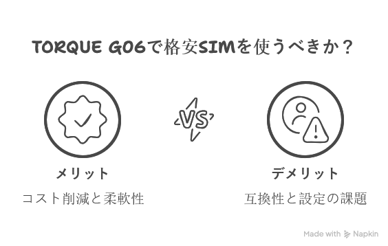 格安SIMでTORQUE G06を使うメリット・デメリット