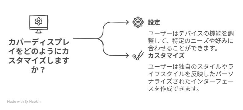 カバーディスプレイの「設定」とカスタマイズ